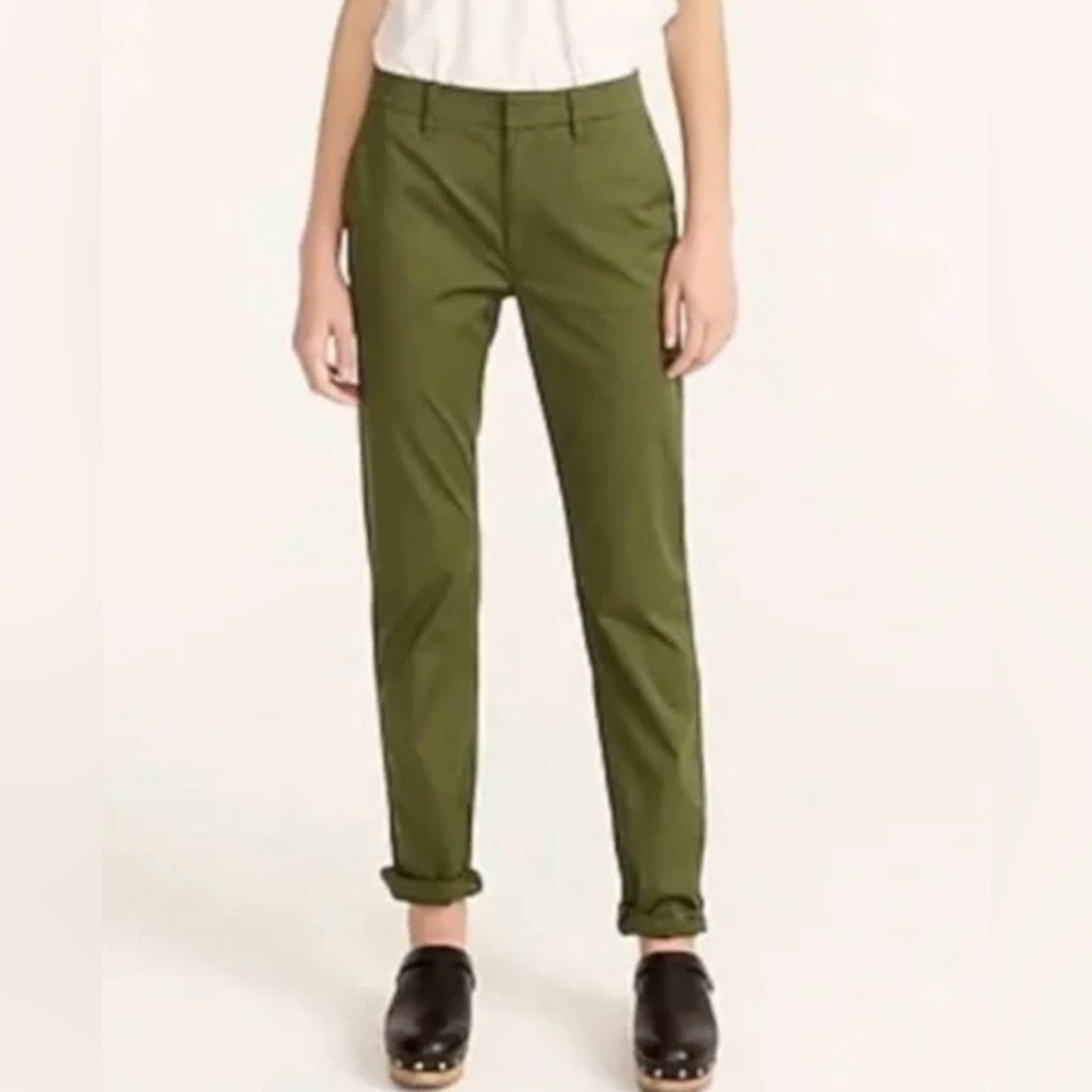 J.Crew Womens Slim Chino Boyfriend Pants Olive Green size 30